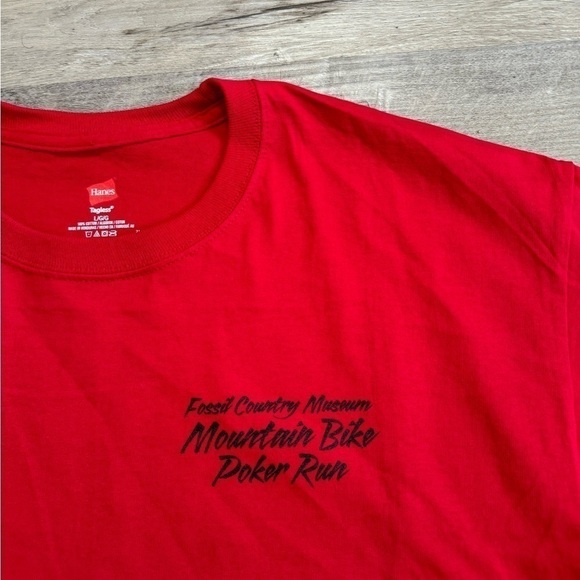 Dead head style poker run mountain bike race t shirt men’s L red black grateful - Picture 4 of 6